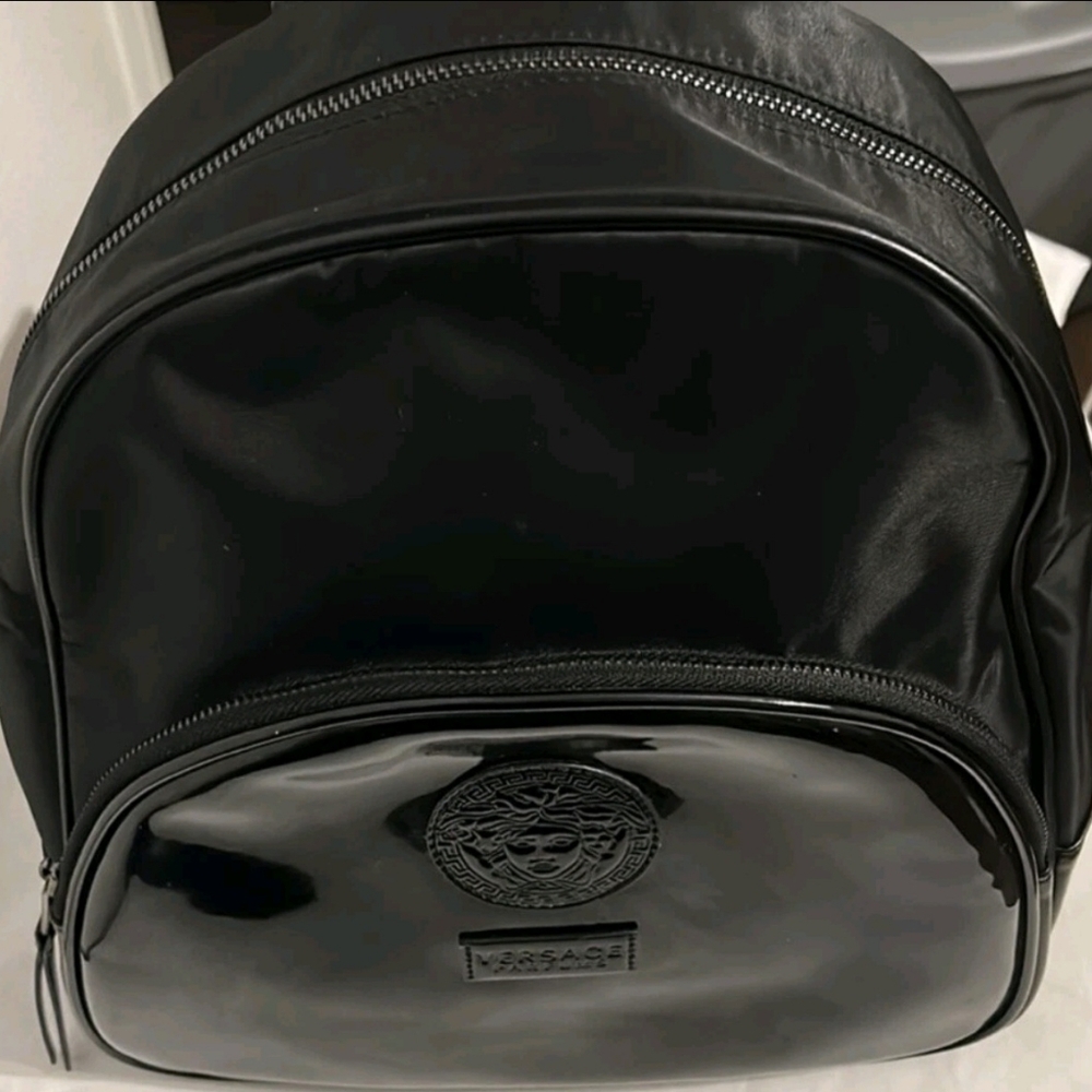 Versace Glossy Black Men's Backpack